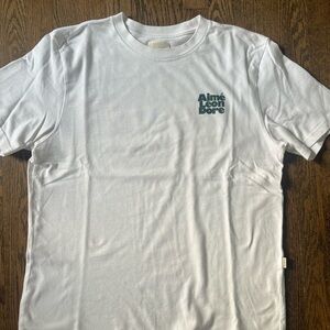 Men’s Aimè Leon Dore White T-Shirt with Green Chest Logo